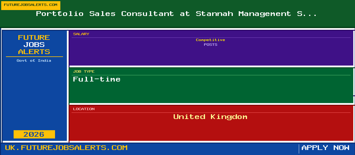 Portfolio Sales Consultant at Stannah Management Services | Blashford, Ringwood | UK Jobs 2026